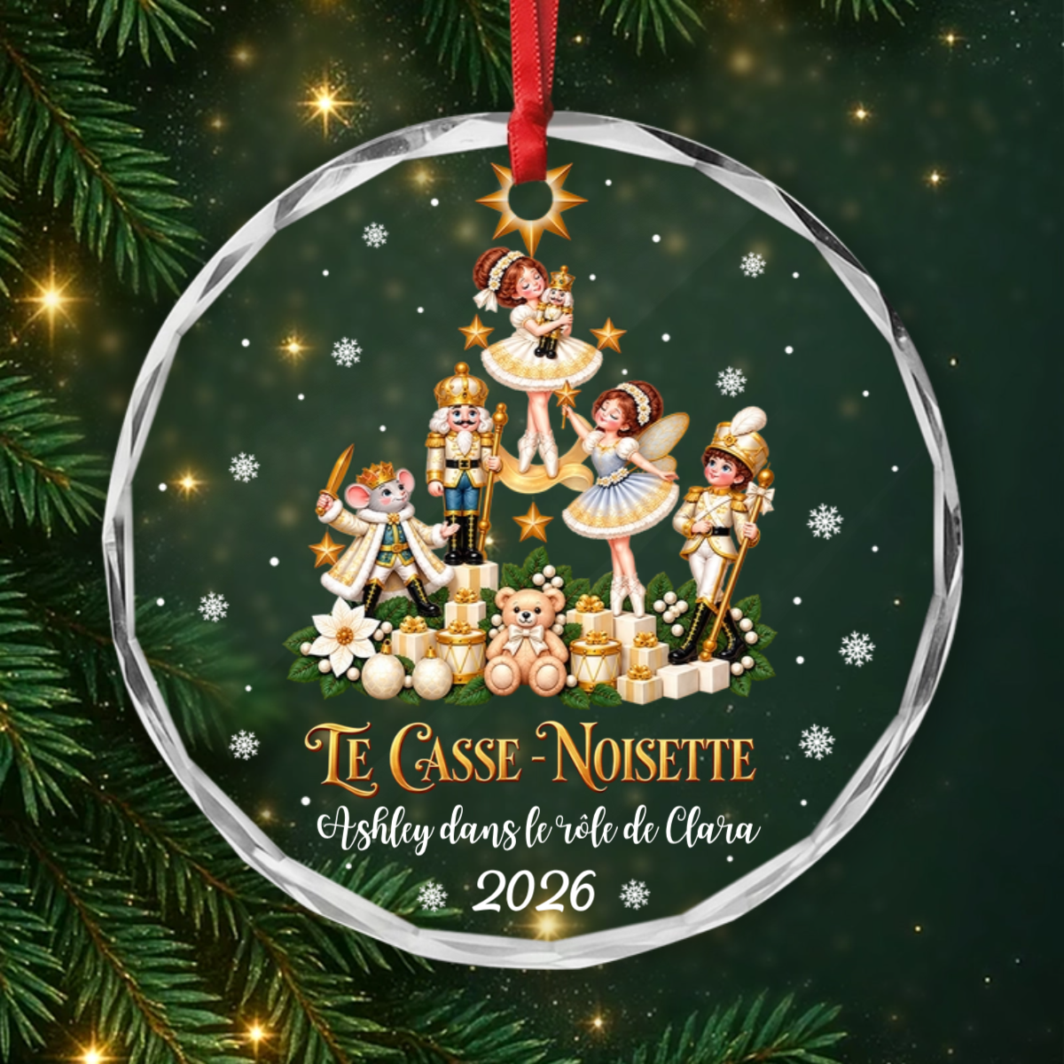BallerineCasse Noisette_CadeauPersonnalise OrnementRondEnVerrePourLesJeunesDanseuses