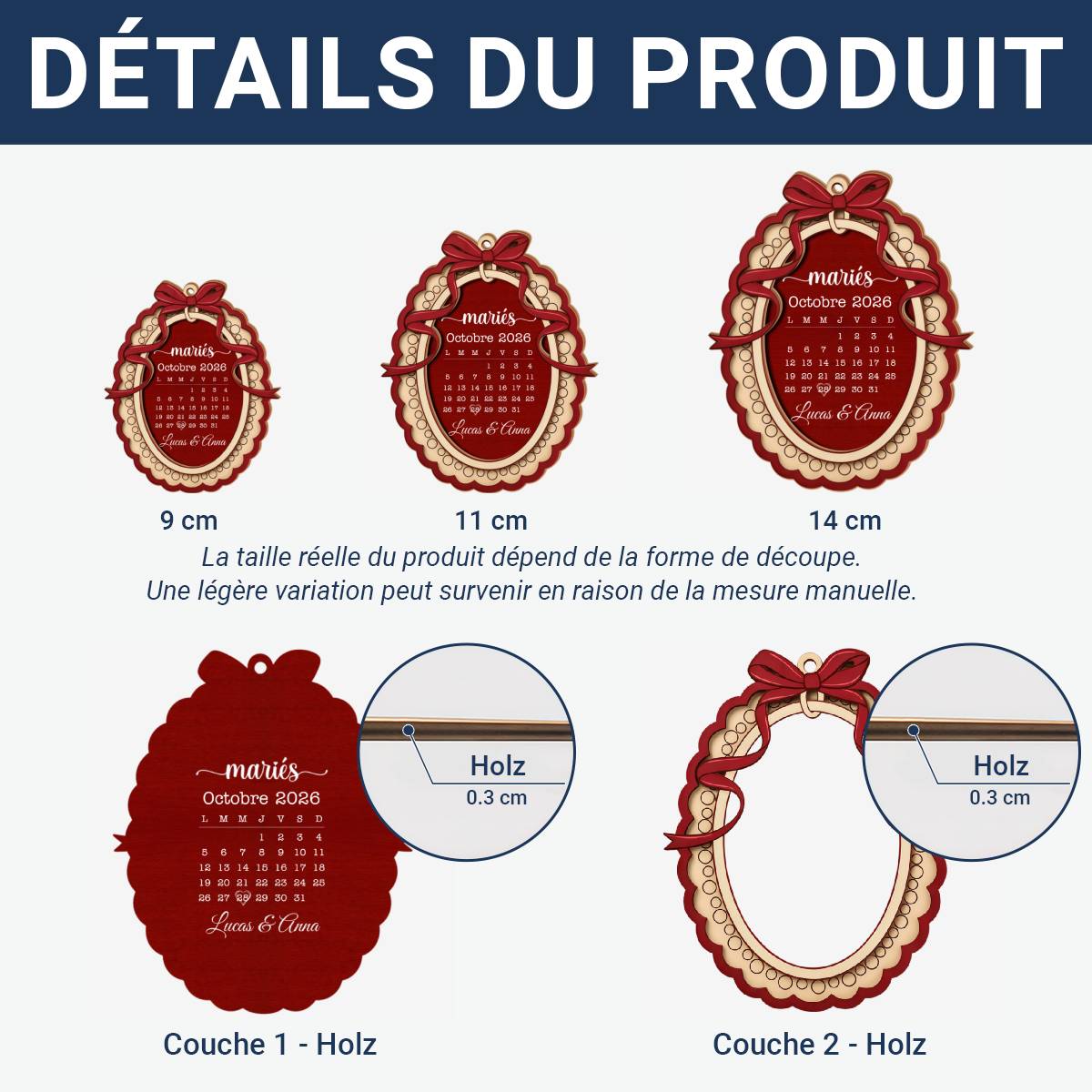 CalendrierDeMariage CadeauPersonnalise_OrnementEnBoisA2CouchesPourCouples_2958a7fe 0a9a 4b40 a590 6f069d542f50