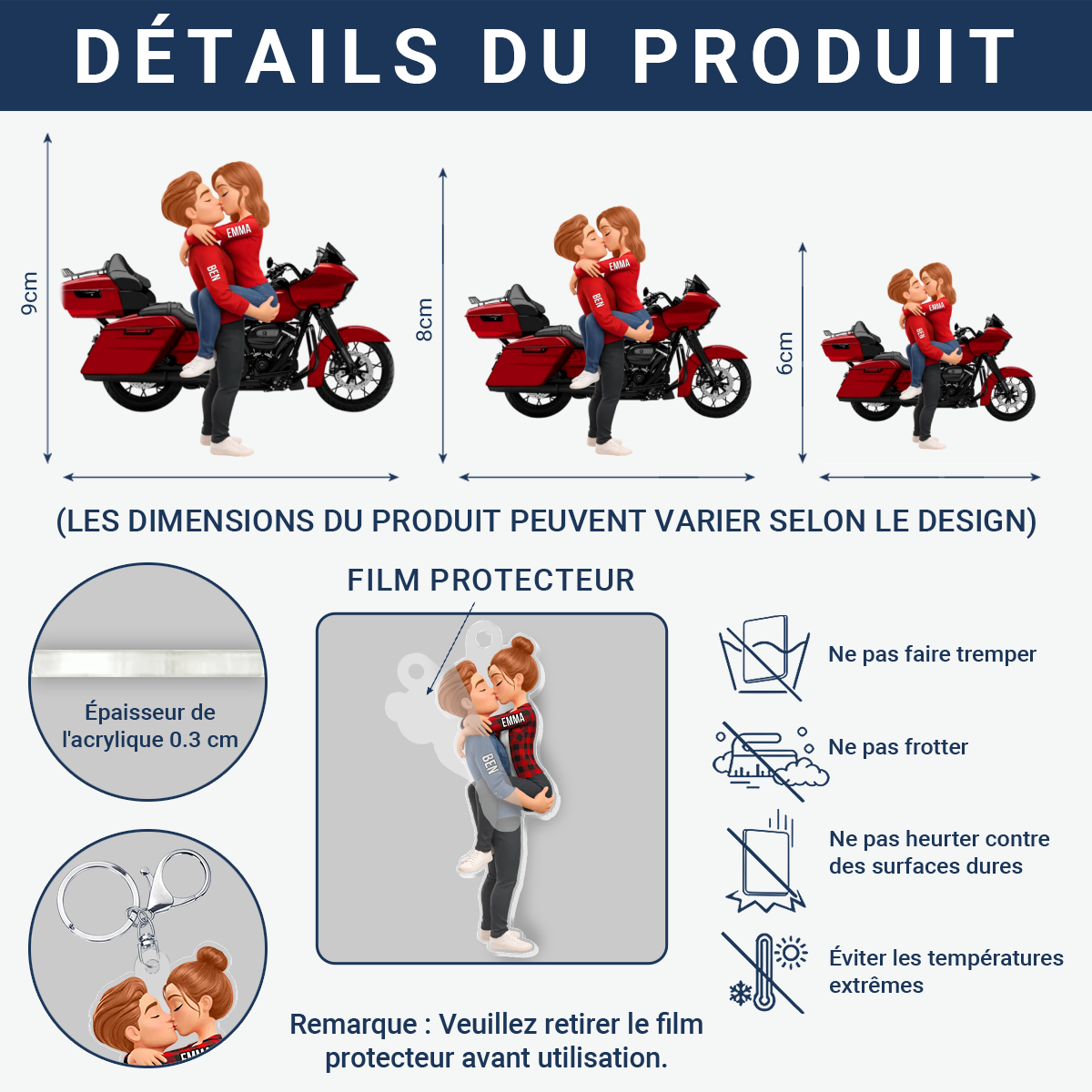 Couple_a_Moto_qui_S_embrasse_Porte Cles_en_Acrylique_Personnalise_1