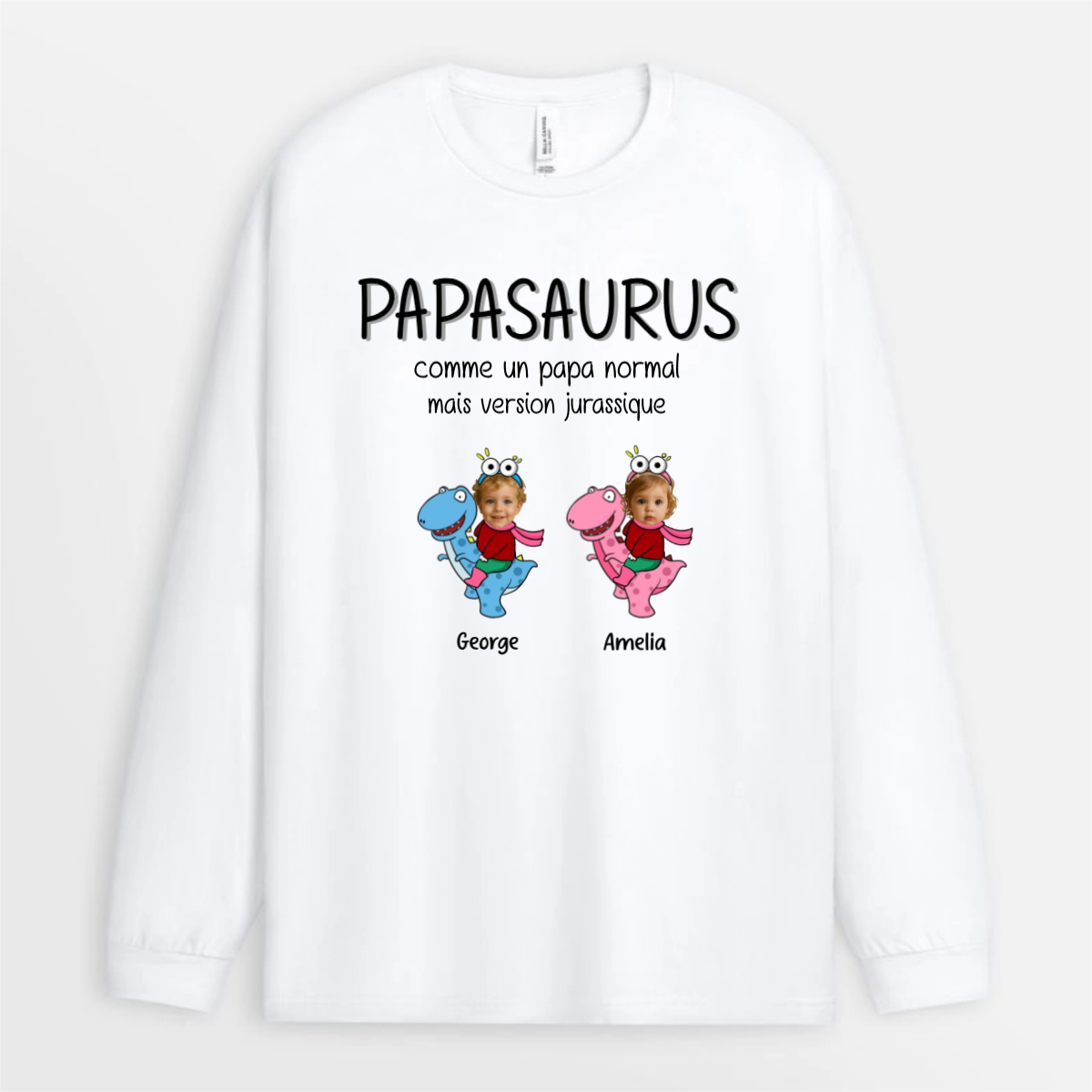 Daddysaurus_Grandpasaurus_Dinosaure_Avec_Photos_Des_Enfants_Personnalisees_ _Cadeau_Personnalise_T Shirt_Pour_Papa_Et_Grand Pere_2_f302b613 5917 46b3 b30b 904136f7bb6c