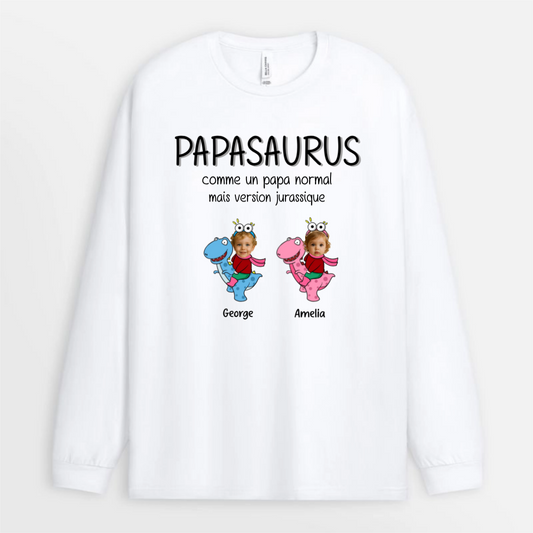 Daddysaurus_Grandpasaurus_Dinosaure_Avec_Photos_Des_Enfants_Personnalisees_ _Cadeau_Personnalise_T Shirt_Pour_Papa_Et_Grand Pere_2_f302b613 5917 46b3 b30b 904136f7bb6c