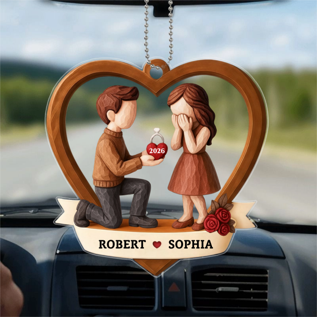 DemandeEnMariageCouple_CadeauPersonnaliseOrnementEnAcryliquePourCouple