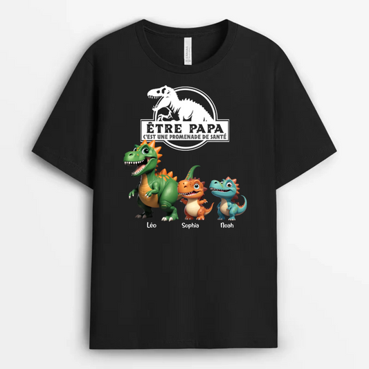EtrePapa_C_estUnePromenadeDeSante Papousaurus CadeauPersonnaliseT shirtPourPapa_4