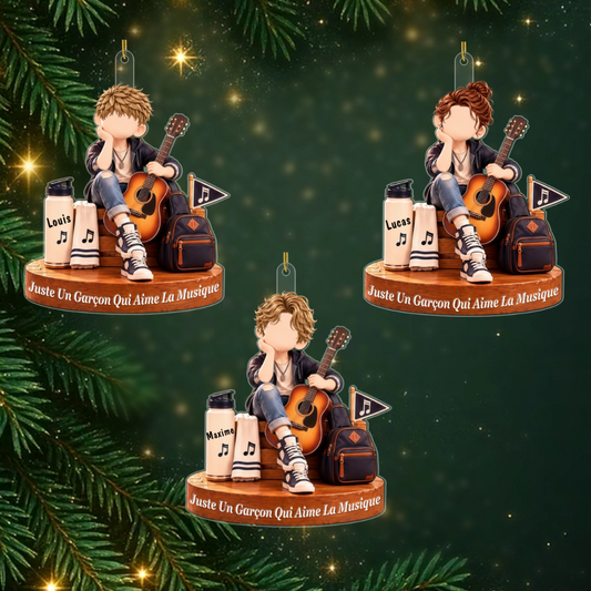 GarconPassionneDeMusique_CadeauPersonnalise OrnementEnAcryliquePourEtudiantsEnMusique2