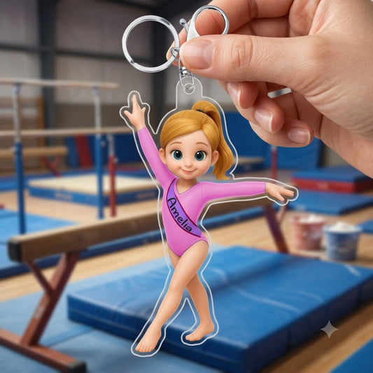 GymnastePersonnalisee_CadeauPersonnalisePorte ClesEnAcryliquePourGymnastes