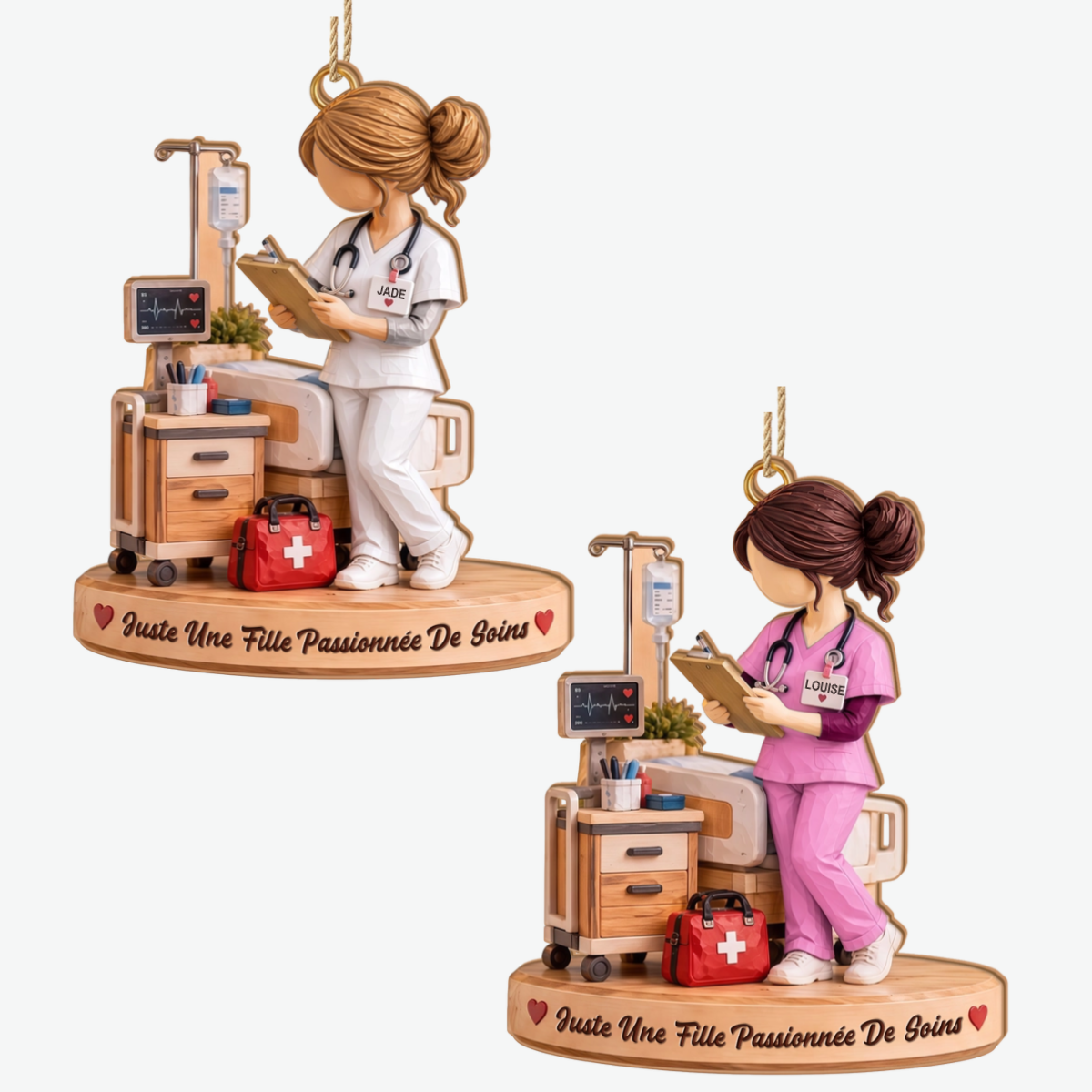 Infirmiere CadeauPersonnalise_OrnementDeNoelEnBoisA1CouchePourInfirmieres2