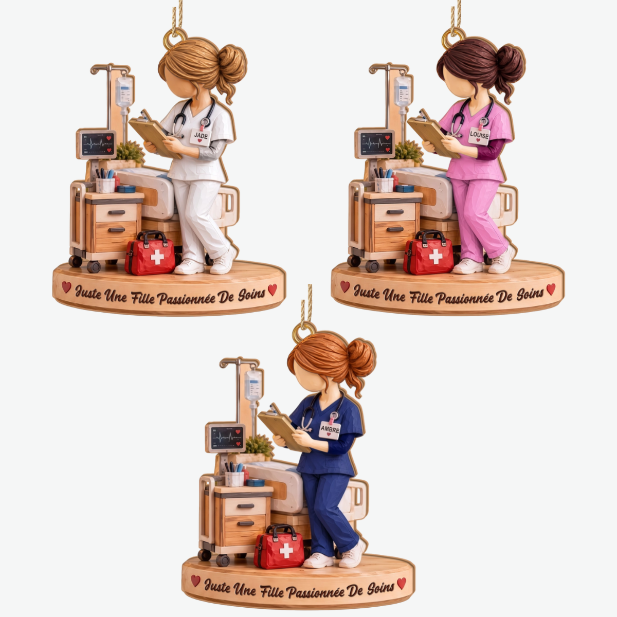 Infirmiere CadeauPersonnalise_OrnementDeNoelEnBoisA1CouchePourInfirmieres3