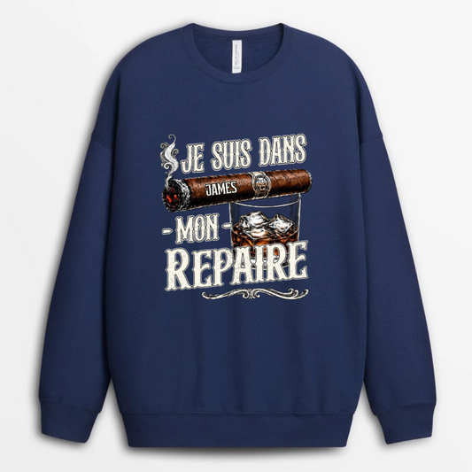 Je_Suis_Dans_Mon_Repaire_Cadeau_Personnalise_T Shirt_Pour_Papa_Papy_Amateur_De_Cigares_2