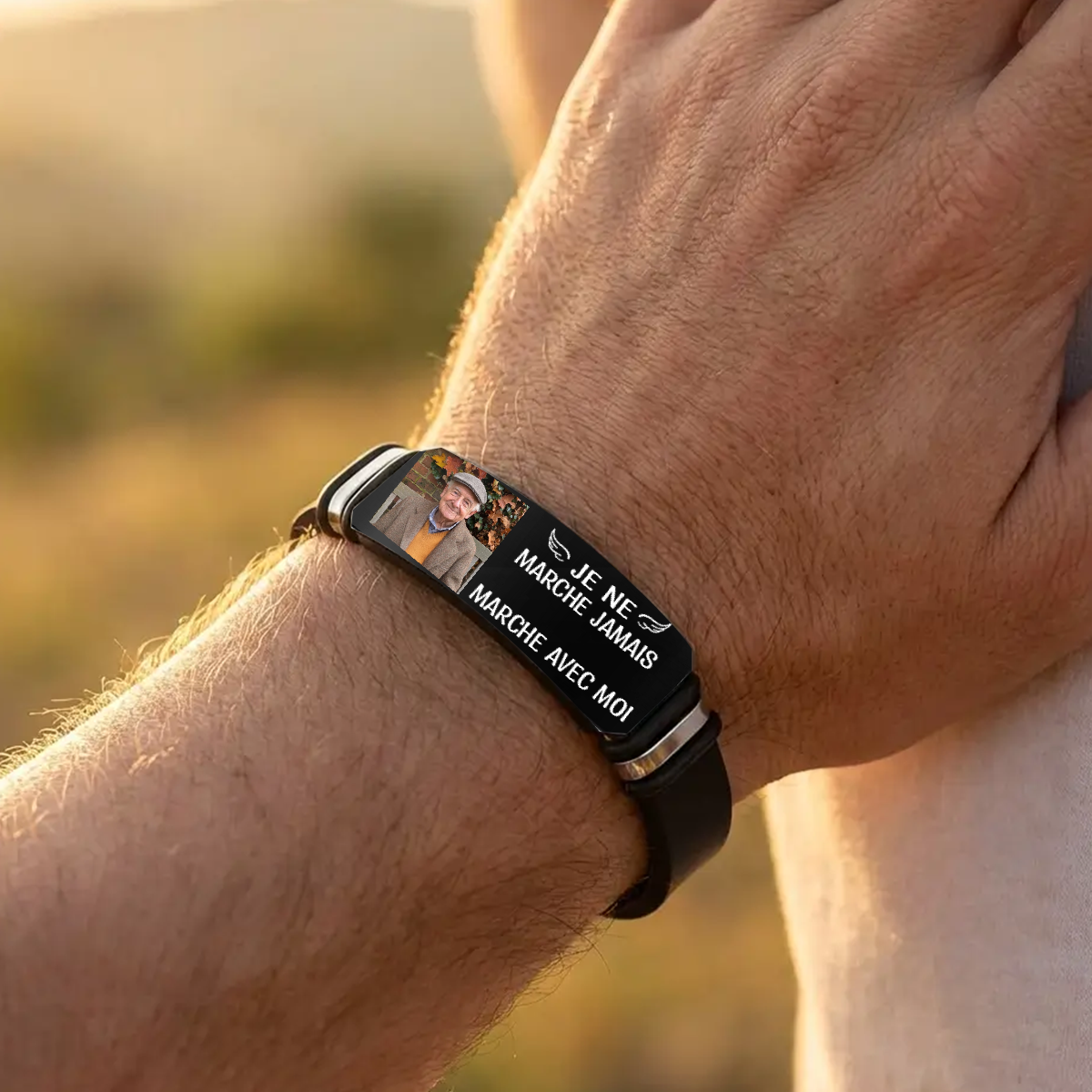 Je_Suis_Toujours_Avec_Toi_Bracelet_Souvenir_Photo_Cadeau_Personnalise_Bracelet_Grave_Pour_La_Famille
