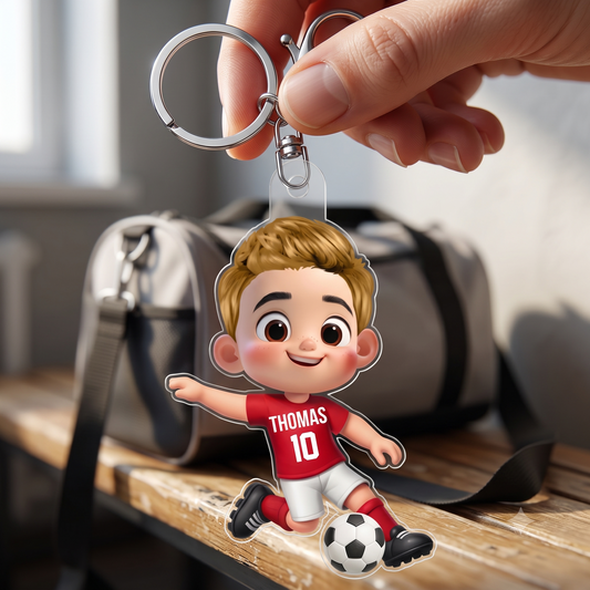 JoueurDeFootballPersonnalise_CadeauPersonnalisePorte ClesEnAcryliquePourJoueurDeFootball