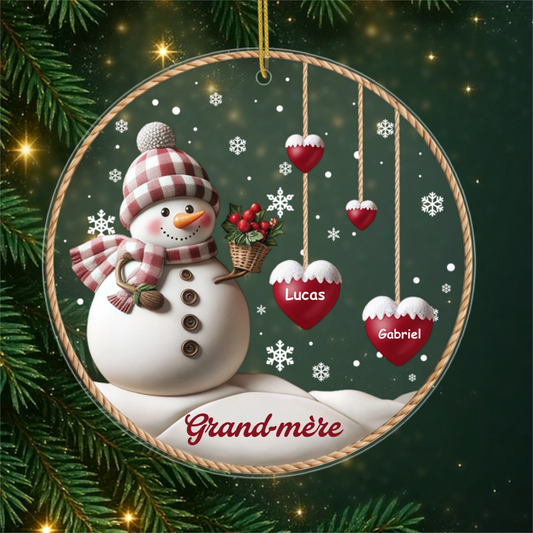 JoyeuxNoelBonhommeDeNeige_CadeauPersonnalise DecorationDeNoelEnAcryliquePourMamie_cd621063 d2aa 4523 93b6 f848f9052a64