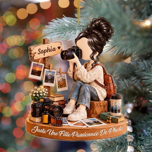 JusteUneFillePassionneeDePhoto_CadeauPersonnaliseOrnementEnAcryliquePourPhotographes