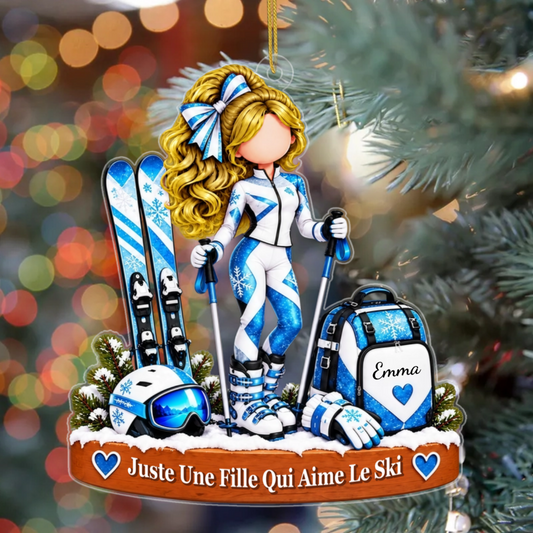 JusteUneFilleQuiAimeLeSki_CadeauPersonnaliseOrnementEnAcryliquePourElle