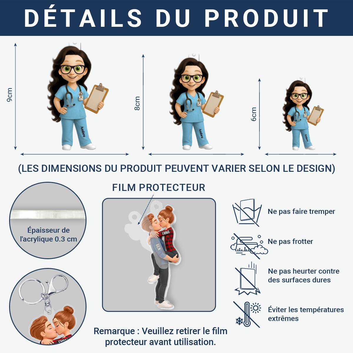 Mains_Qui_Soignent_ _Cadeau_Personnalis_Porte Cl_s_En_Acrylique_Pour_Infirmi_res