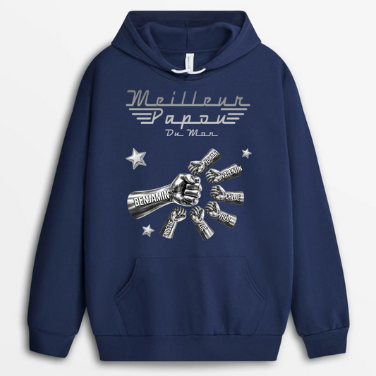 MeilleurPapaDuMonde CheckMetallique CadeauPersonnaliseT shirtPourPapa_3