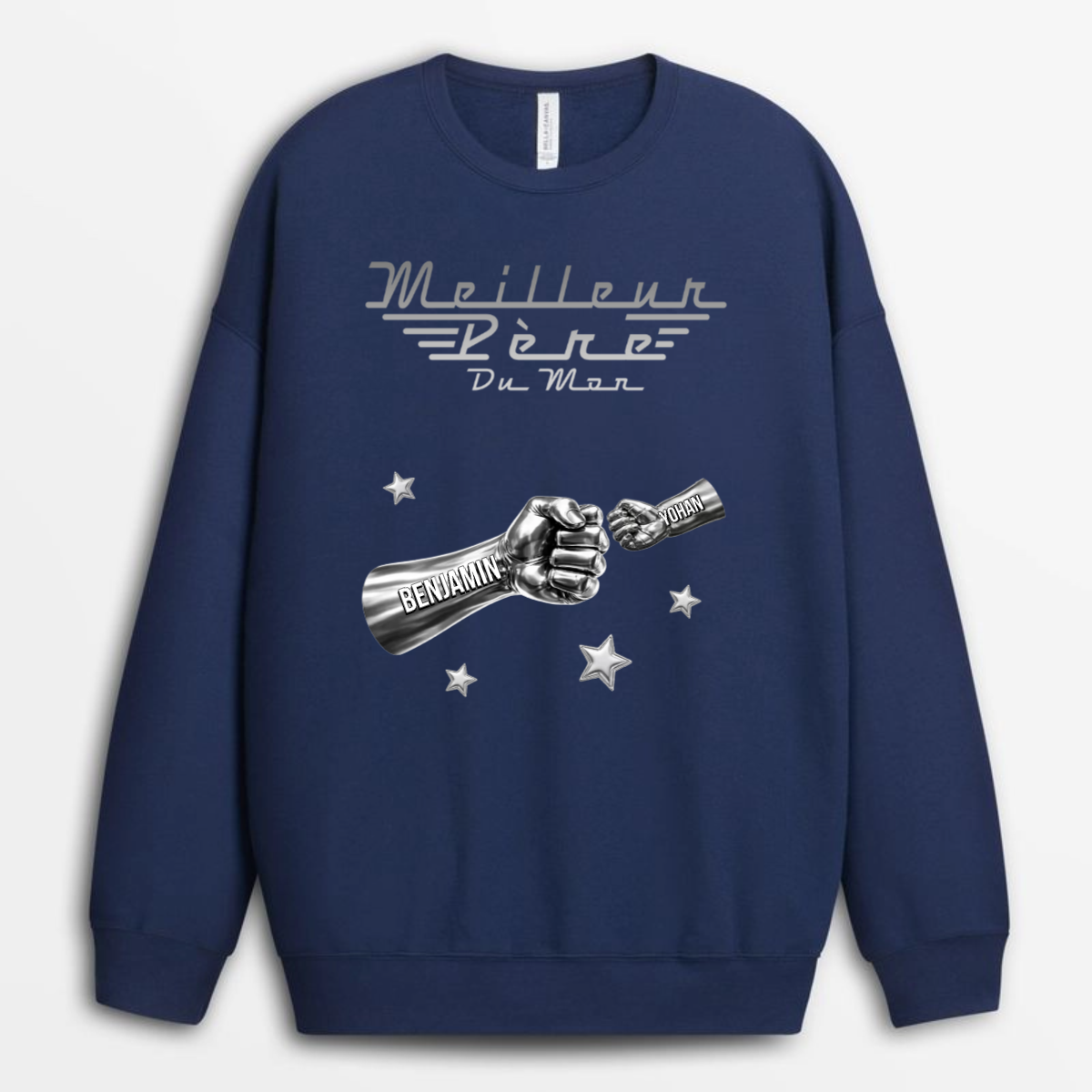 MeilleurPapaDuMonde CheckMetallique CadeauPersonnaliseT shirtPourPapa_4