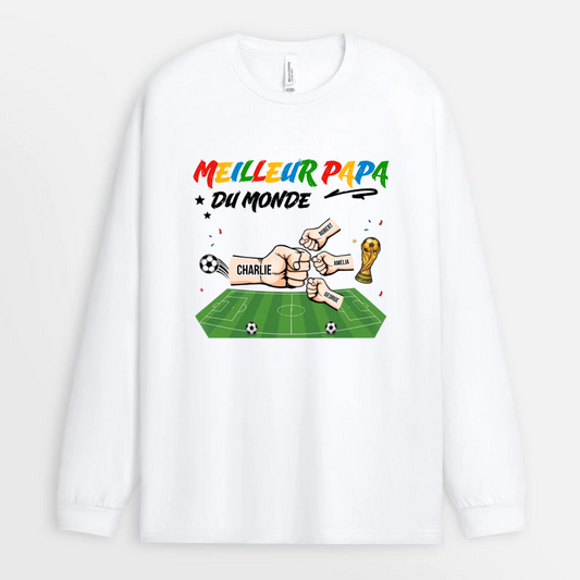 Meilleur_Papa_Du_Monde_Fan_De_Football_Avec_Prenoms_Des_Enfants_Custom_ _Cadeau_Personnalise_T Shirt_Pour_Papa_Et_Grand Pere_2