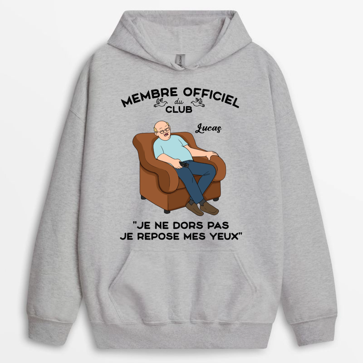 MembreDuClubJeNeDorsPas_JeReflechis CadeauFeteDesPeresHumour CadeauPersonnaliseT ShirtPourPapa_Papy_2