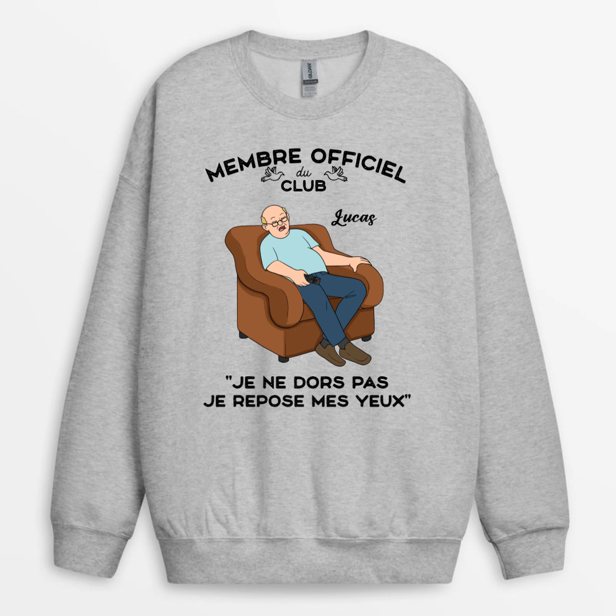 MembreDuClubJeNeDorsPas_JeReflechis CadeauFeteDesPeresHumour CadeauPersonnaliseT ShirtPourPapa_Papy_3