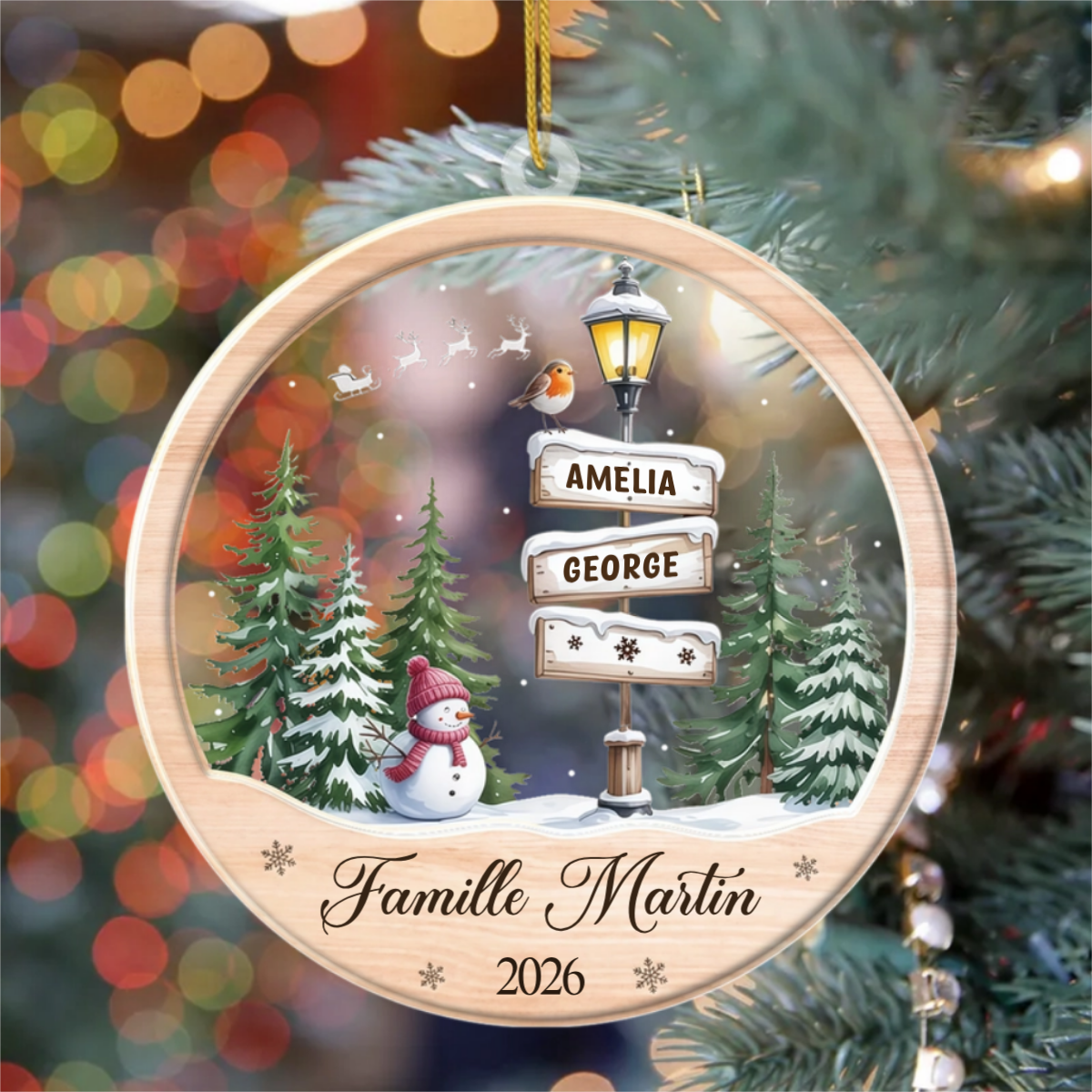 NotreFamilleToujoursDansNosCoeursPersonnalise_CadeauPersonnaliseOrnementASuspendrePourLaFamille