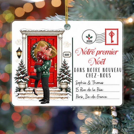 NotrePremierNoelDansNotreNouvelleMaisonPrenoms_CadeauPersonnaliseOrnementsEnAcryliquePourCouple_NouveauxProprietaires