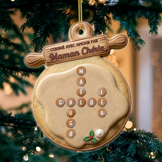 OrnementMotsCroisesCookieParfaitPersonnalise_CadeauPersonnaliseOrnementEnAcryliquePourMamanEtMamie_1