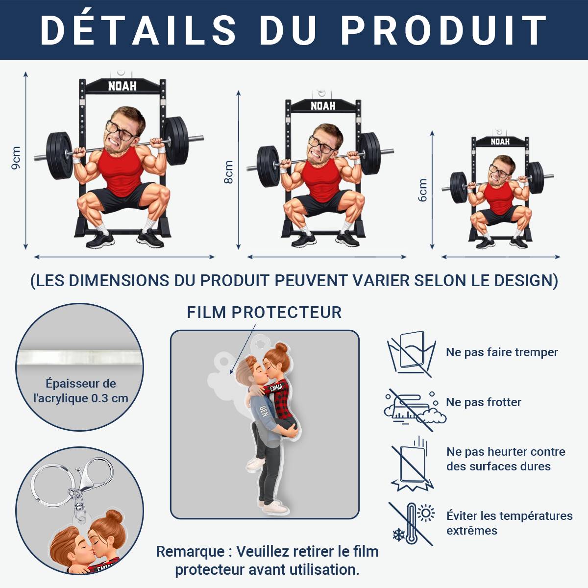 Passion_Fitness_ _Cadeau_Personnalis_Porte Cl_s_En_Acrylique_Pour_Passionn_s_De_Fitness