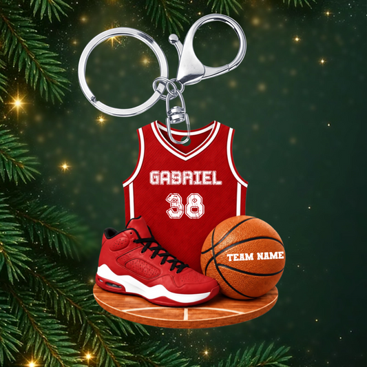 PassionneDeBasketball_CadeauPersonnalise Porte ClesEnAcryliquePourFansDeBasketball