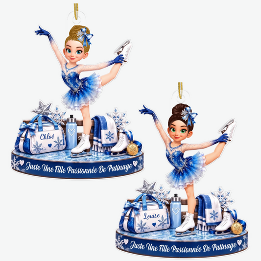 PassionneeDePatinageArtistique CadeauPersonnalise_OrnementDeNoelEnAcryliquePourFilles_Petites Filles8