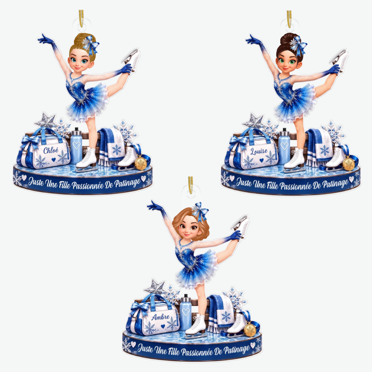 PassionneeDePatinageArtistique CadeauPersonnalise_OrnementDeNoelEnAcryliquePourFilles_Petites Filles9