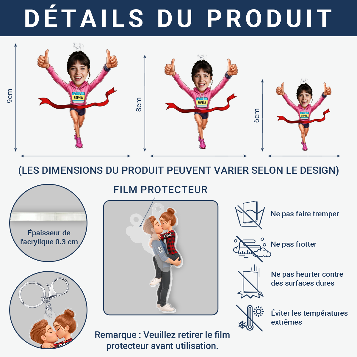 PhotoAthleteCourseAPiedPersonnalisee_CadeauPersonnalisePorte ClesEnAcryliquePourCoureurs_PassionnesDeSport_4