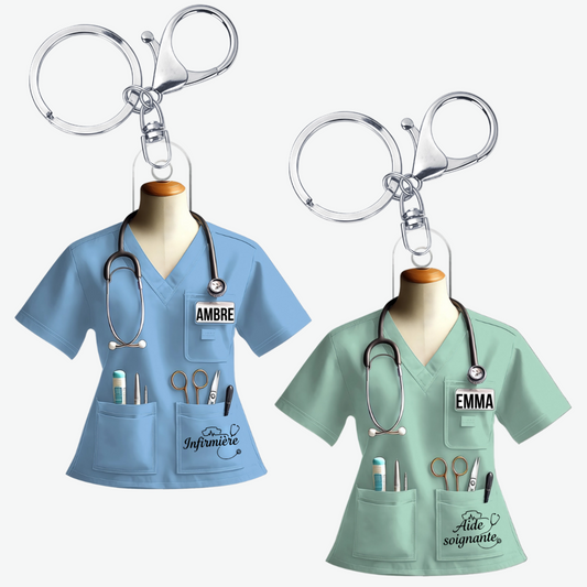 Porte cleAcryliquePersonnaliseInfirmiereAvecPrenomCadeauPourInfirmiere_Aidesoignante_Sagefemme_2