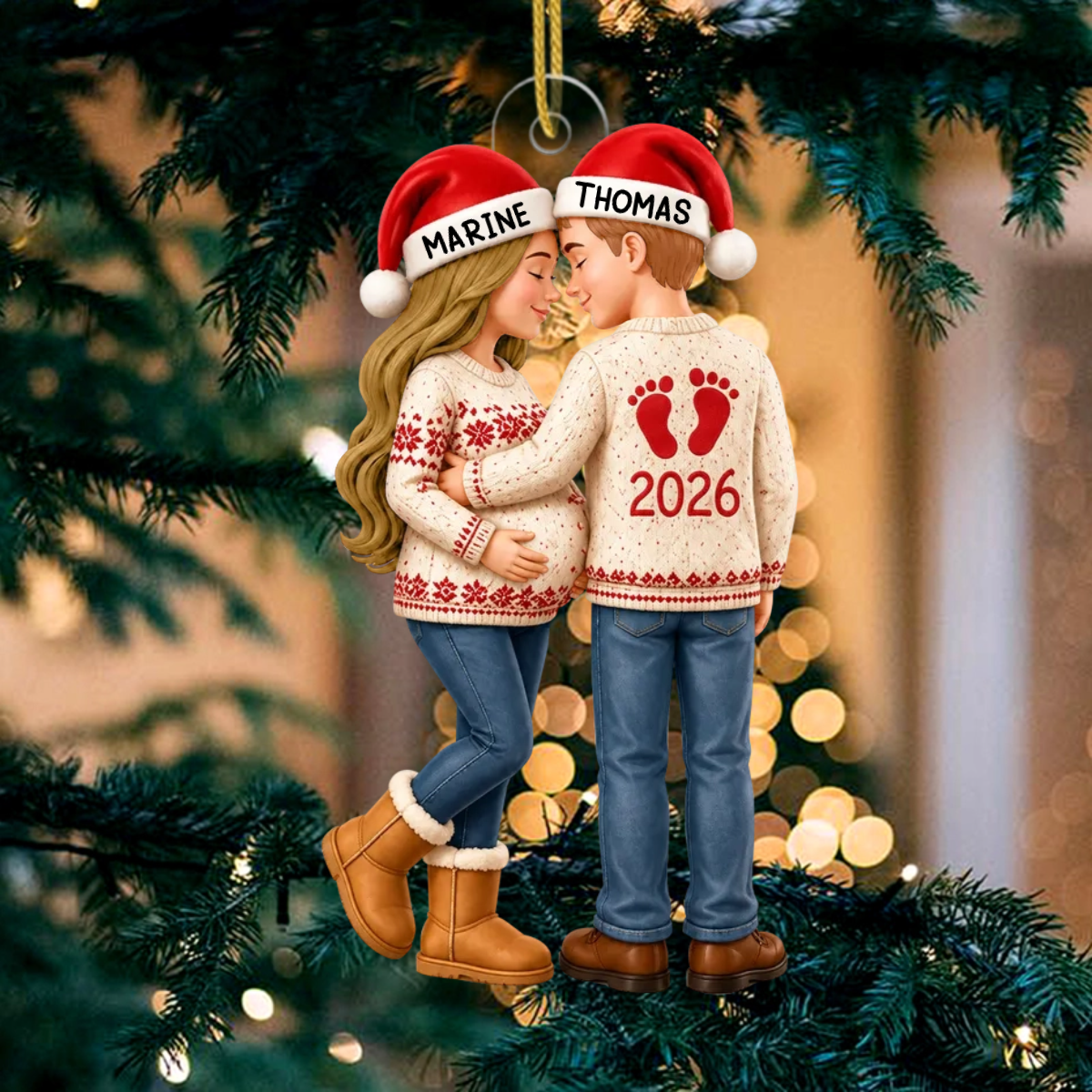 PremierNoelDeBebe CadeauPersonnalise_OrnementAcryliquePourFutursParents9
