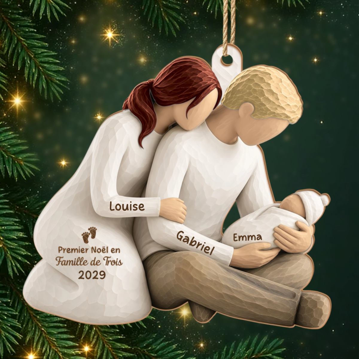 PremierNoelDeBebe CadeauPersonnalise_OrnementEnBoisA1CouchePourFamilles1