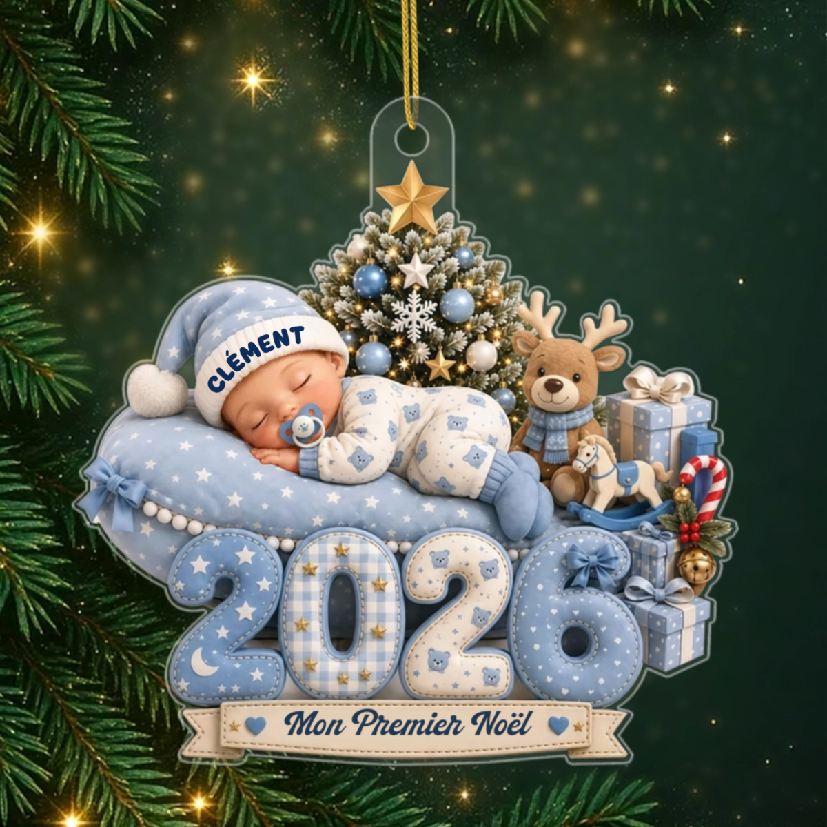 PremierNoelDeBebe2026_CadeauPersonnalise OrnementEnAcryliquePourJeunesParents1