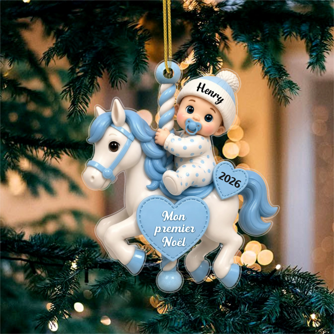 PremierNoelDeBebeDansUneMaisonCarrousel_CadeauPersonnaliseOrnementEnAcryliquePourNouveau Ne_5_59640d58 b7b6 4fcf 873f b245ab72c6a3