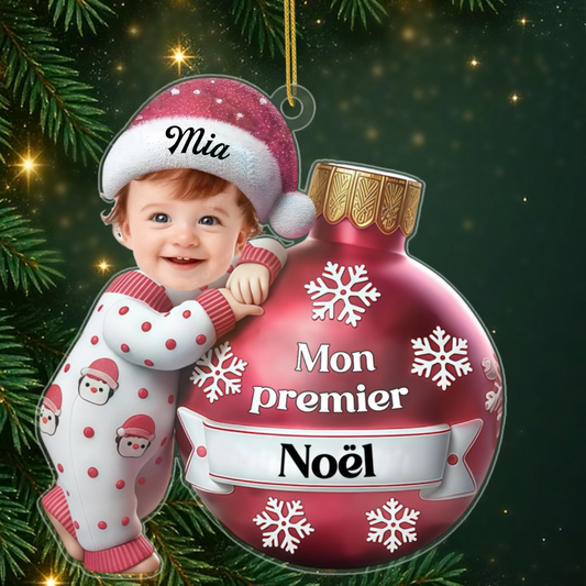 PremierNoelDeBebe_CadeauPersonnalise DecorationDeNoelEnAcryliquePourMamanEtPapa1