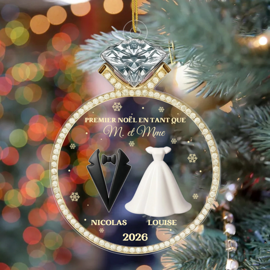 PremierNoelMariesBagueDiamant_CadeauPersonnaliseOrnementPourCouples