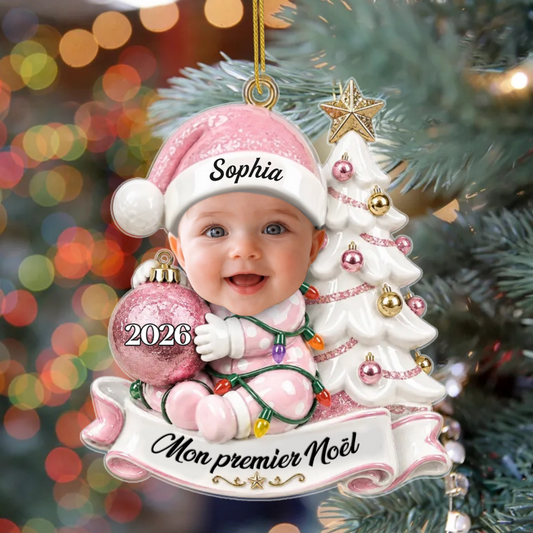PremierNoelavecPhoto_CadeauPersonnaliseOrnementEnAcryliquePourEnfants
