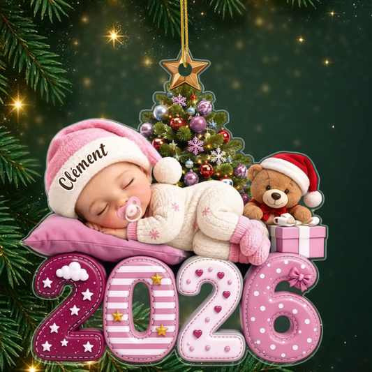 PremierNoeldeBebe_CadeauPersonnalise DecorationdeNoelenAcryliquepourNouveauxParents