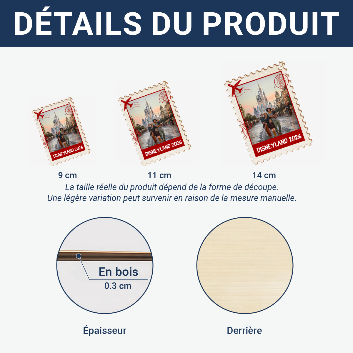 Souvenirs_En_Timbres Poste_Cadeau_Personnalis_Ornement_En_Bois_1_Couche_Pour_Les_Familles