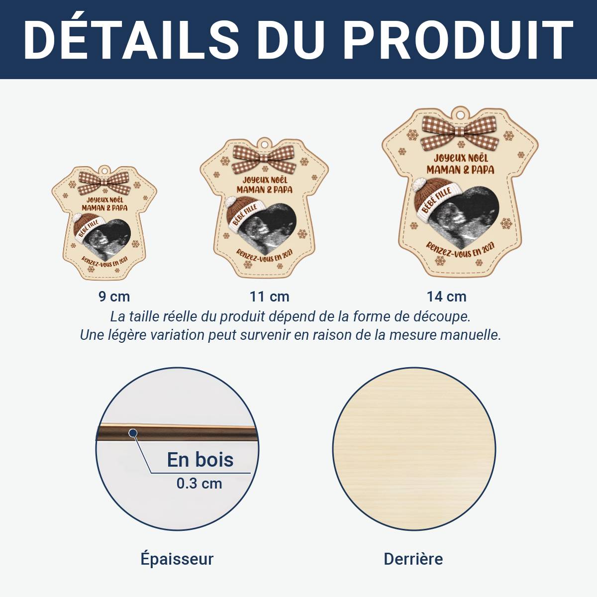 Amour_En_chographie_ _Cadeau_Personnalis_Ornement_En_Bois_1_Couche_Pour_Futurs_Parents