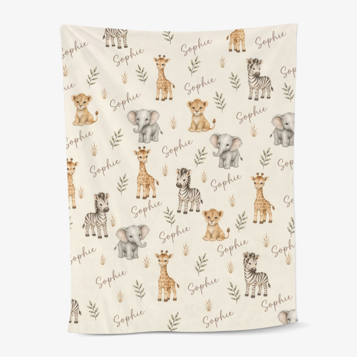 Animaux_De_Safari_Cadeau_Personnalise_ _Plaid_En_Polaire_Pour_Bebes1