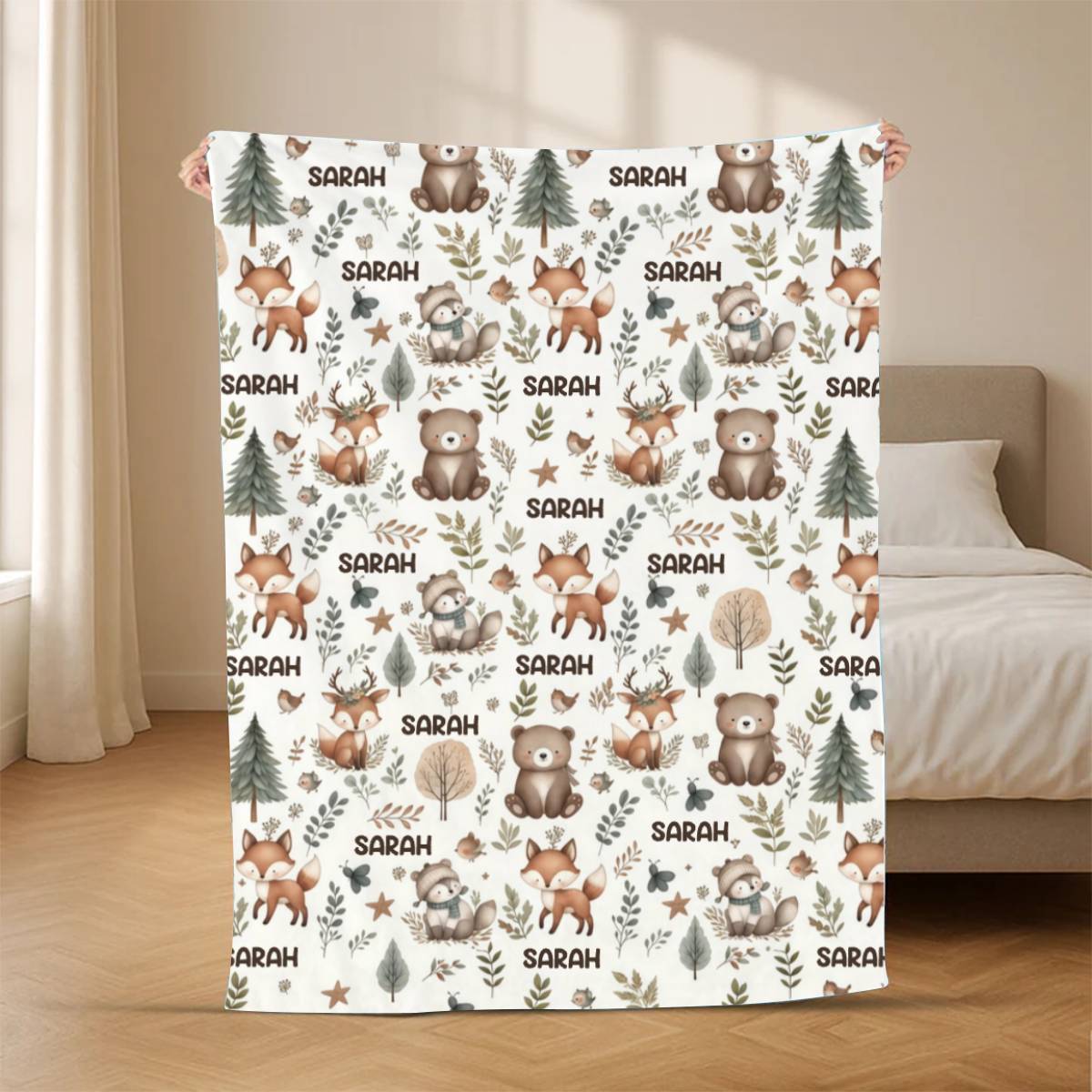 Animaux_Des_Bois_ _Cadeau_Personnalis_Couverture_Pour_B_b_s1