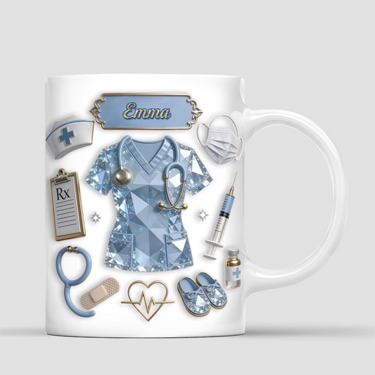 BlouseD_InfirmierePersonnaliseeEffet3D_CadeauPersonnaliseMugPourEtudianteEnSoinsInfirmiersEtPersonnelMedical_2