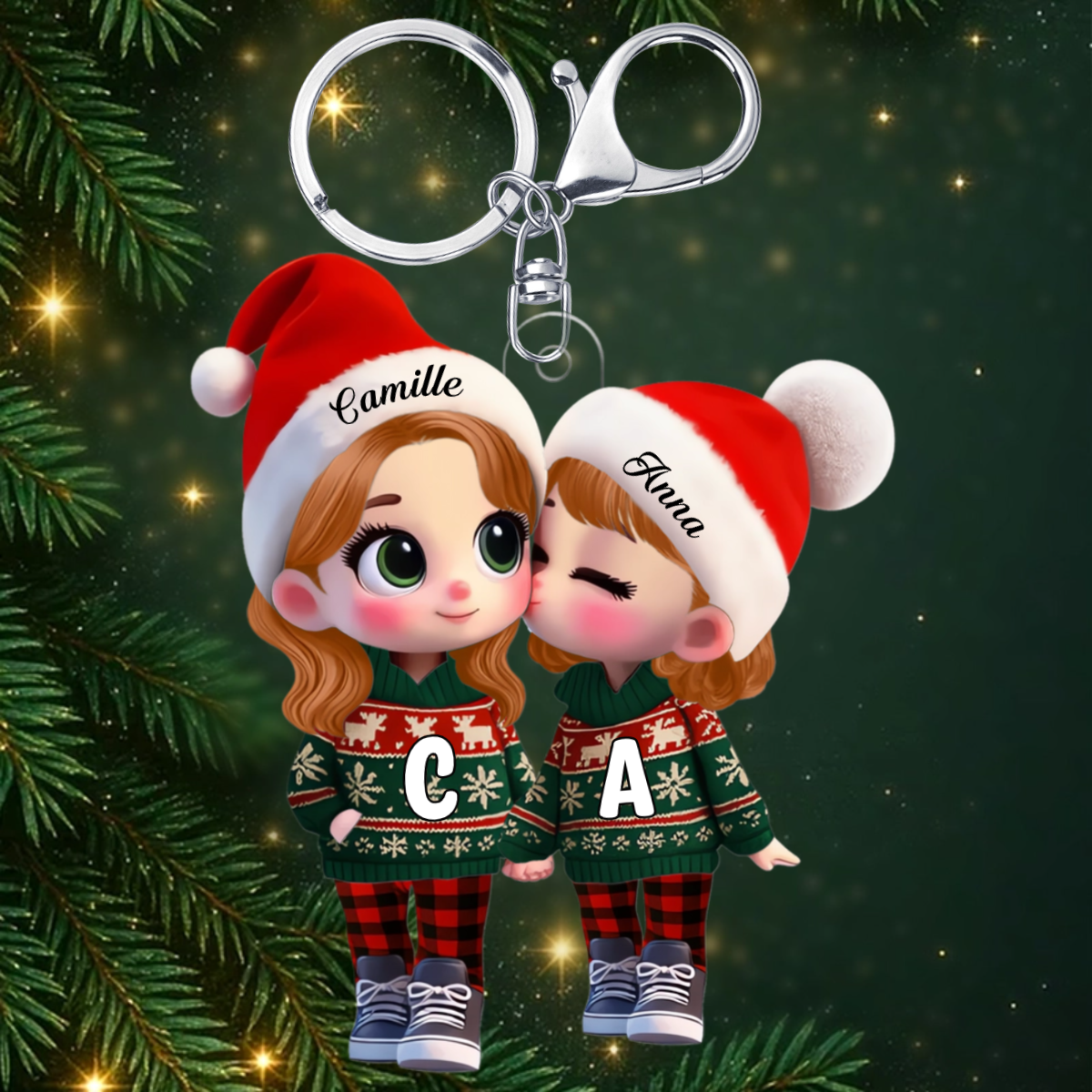 CoupleQuiS_Embrasse_CadeauPersonnalise Porte ClesEnAcryliquePourCouples3