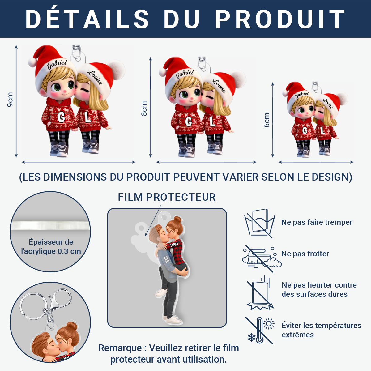 Couple_Qui_S_Embrasse_Cadeau_Personnalis_Porte Cl_s_En_Acrylique_Pour_Couples