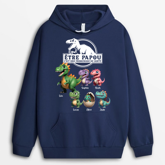 EtrePapa_C_estUnePromenadeDeSante Papousaurus CadeauPersonnaliseT shirtPourPapa_1