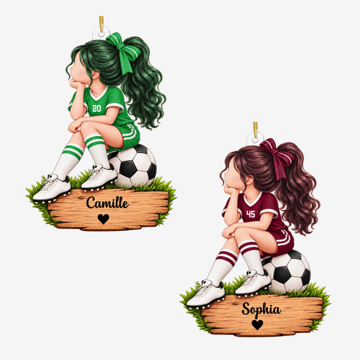 FillePassionneeDeFootball_CadeauPersonnalise OrnementEnAcryliquePourLesFillesQuiAimentLeFootball1