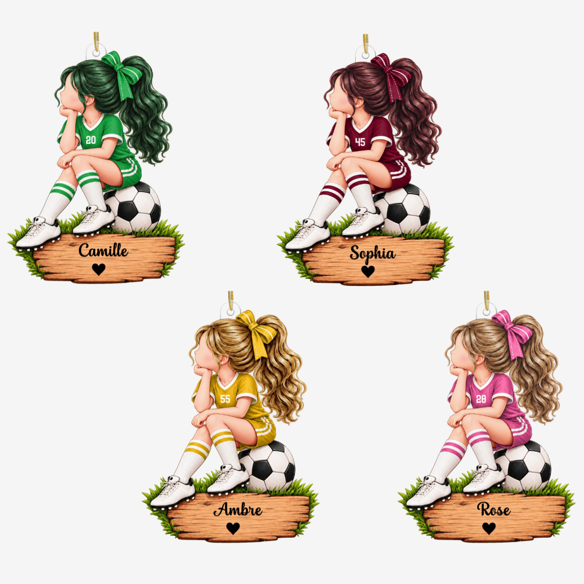 FillePassionneeDeFootball_CadeauPersonnalise OrnementEnAcryliquePourLesFillesQuiAimentLeFootball2